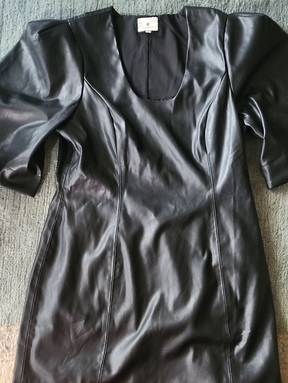 Tuckernuck Black Faux Leather Mini Dress